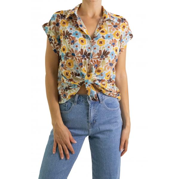 Camicia fantasia floreale multicolor 